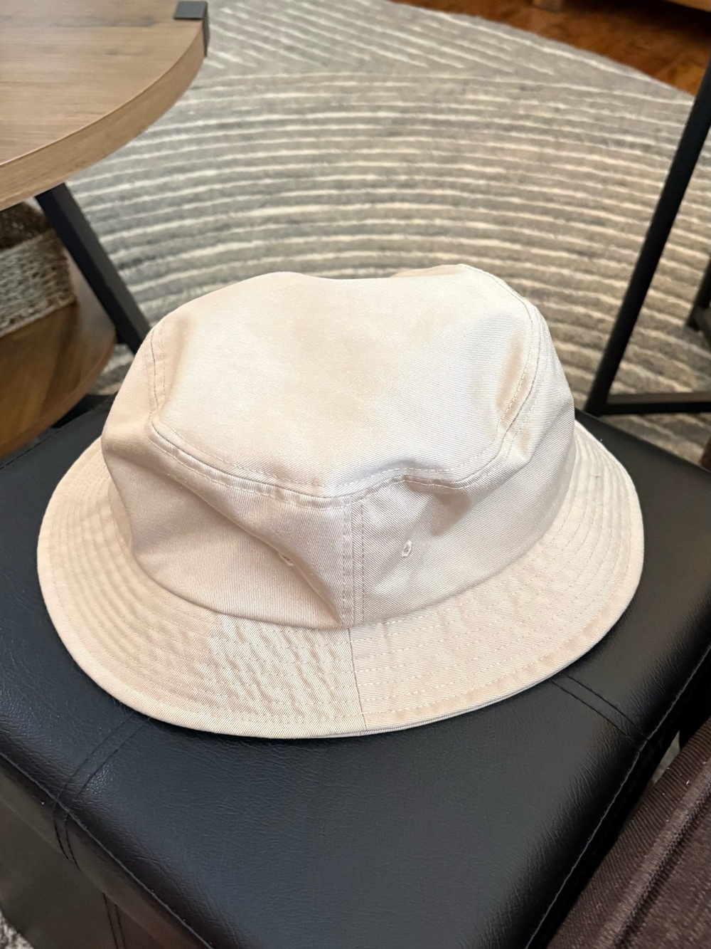 Neutral Beige Cotton Bucket Hat 2xl/3xl
